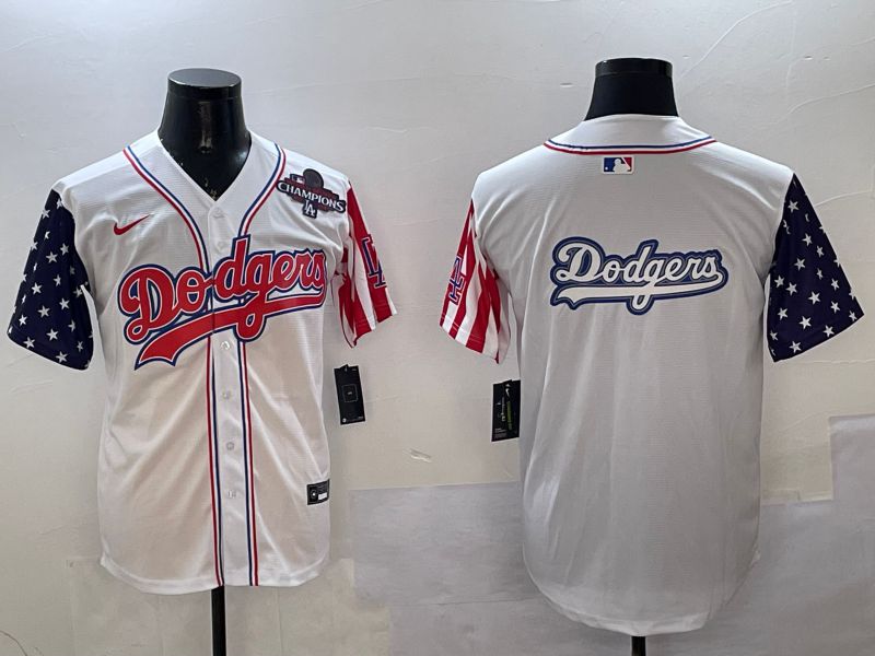 Men Los Angeles Dodgers Blank White a generation of national flags Joint name 2025 Nike MLB Jersey style 14->los angeles dodgers->MLB Jersey